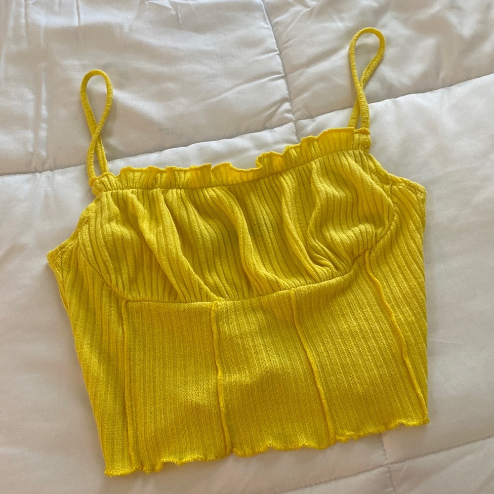 XS yellow cropped top from Shein